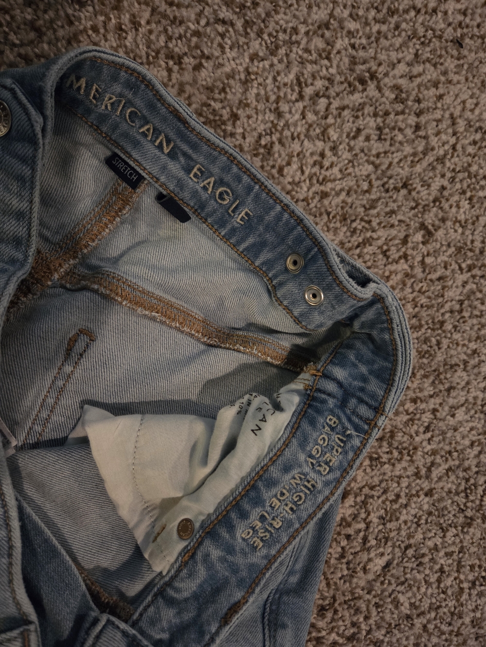 American Eagle Outfitters Super Highrise Baggy Wide Leg 8 Long